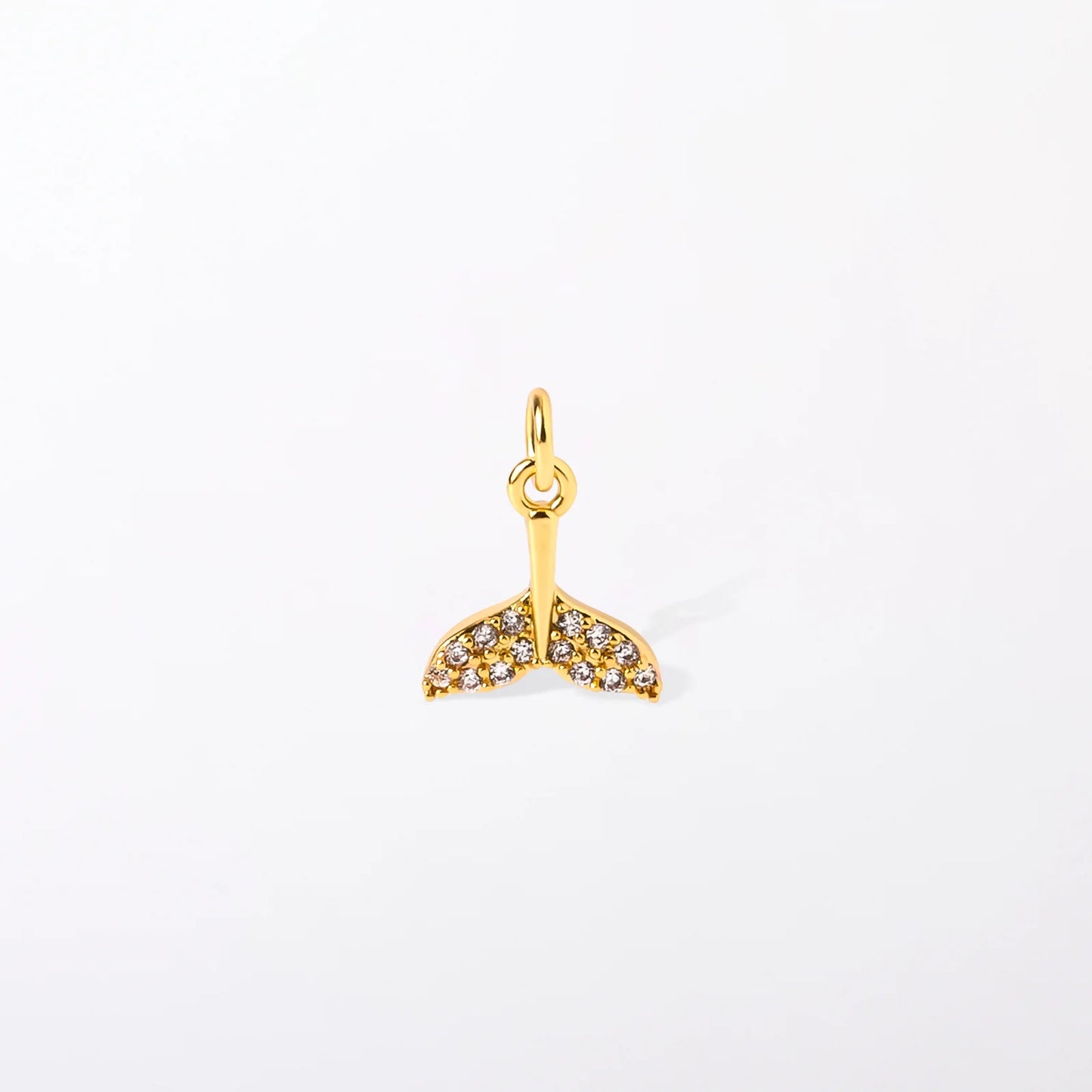 Crystal Whale Tale Charm Pendant