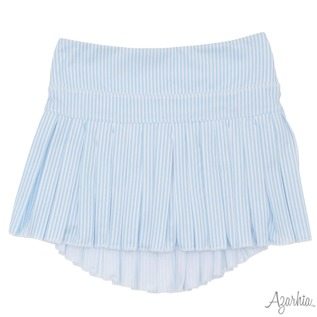 Striped Mini Pleat Skort, Light Blue