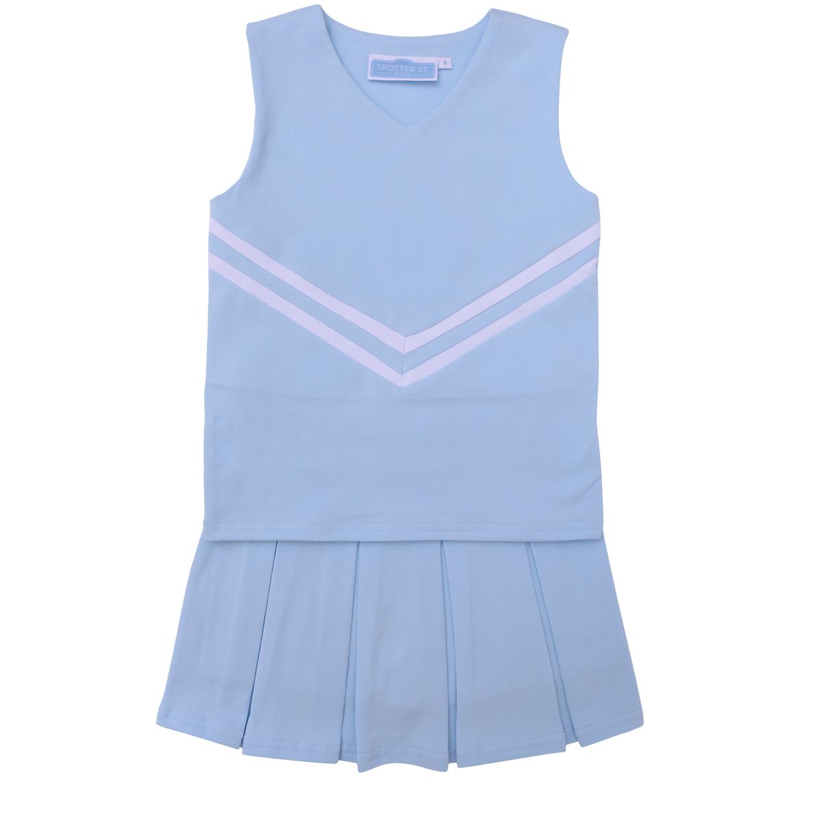 Knit Cheer Uniform Skirt Set, Light Blue