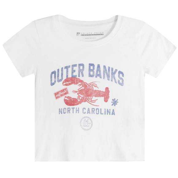 OuterBanks Crop Tee, White