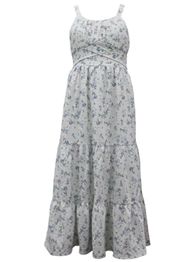 Emma Tiered Maxi Dress, White Floral