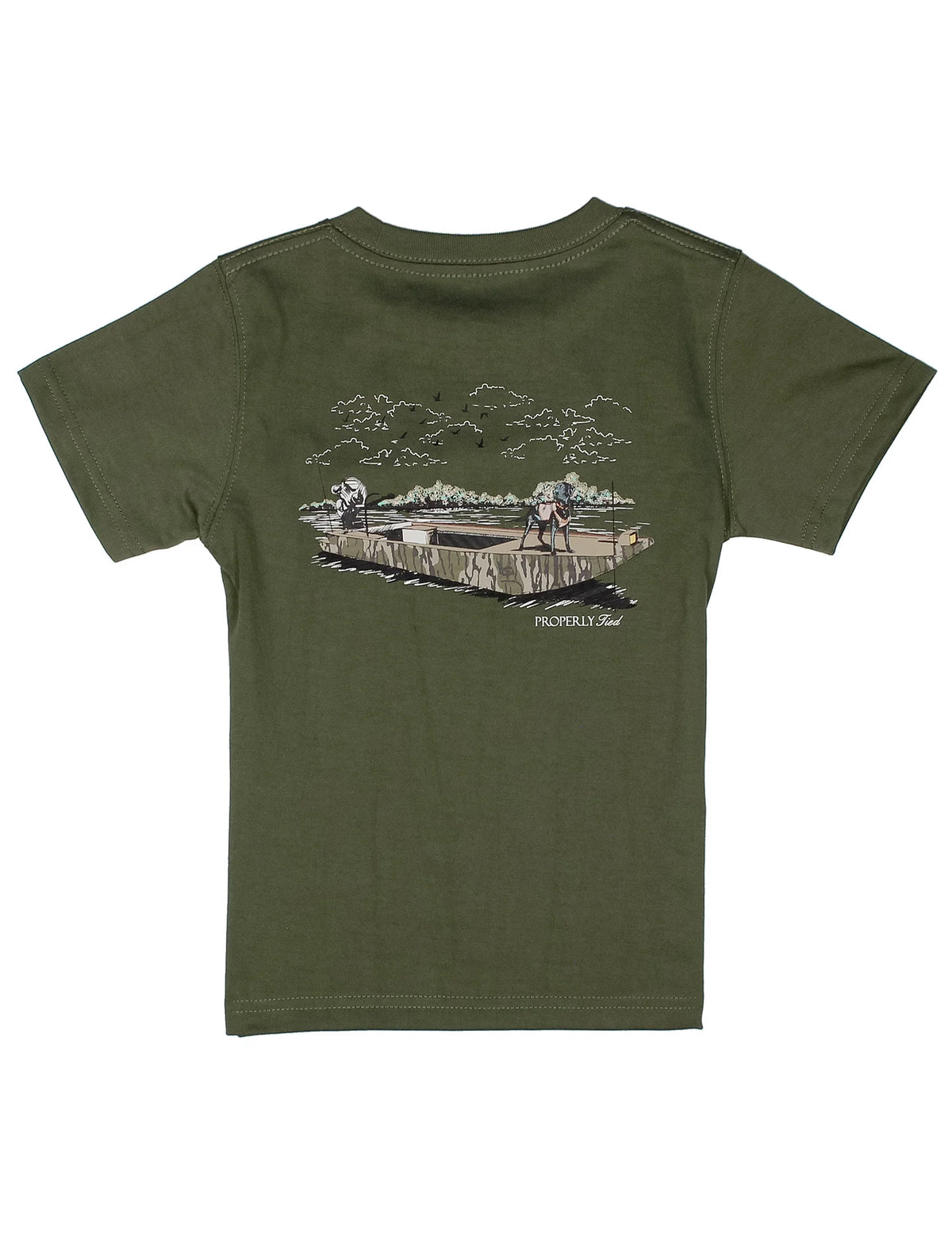 Boys Mossy Oak Boat Ride SS, Olive