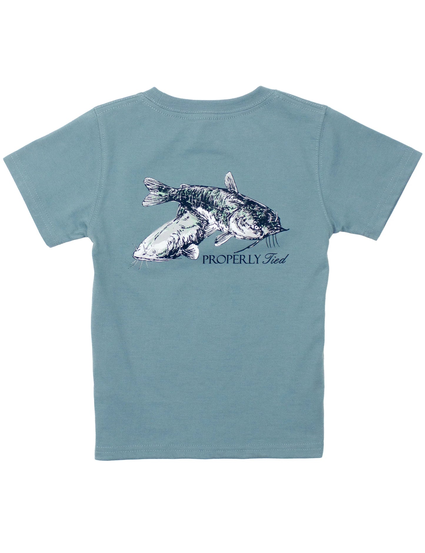 Boys Mudcat SS Tee, Steel Blue