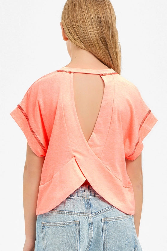 Perfect Time Tee, Neon Coral