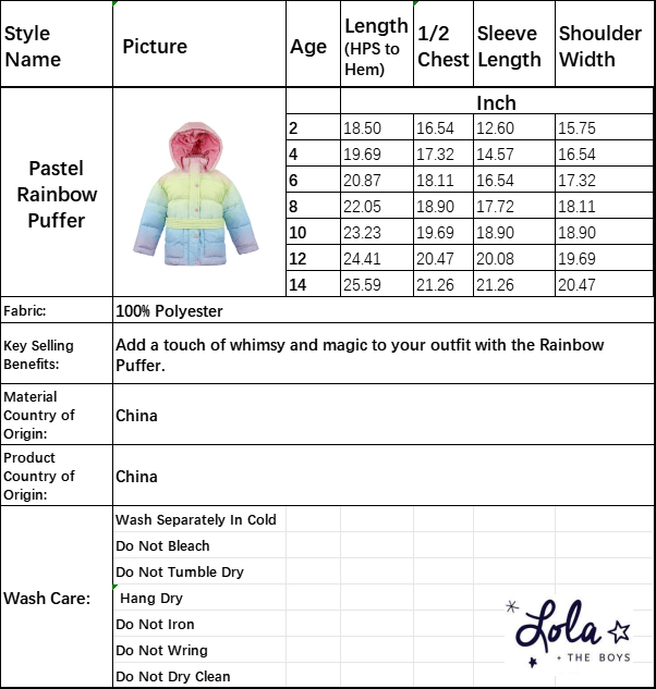 Pastel Rainbow Puffer