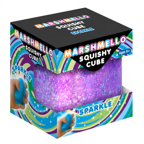 Marshmello Squishy Sparkle Cube (4 colors)
