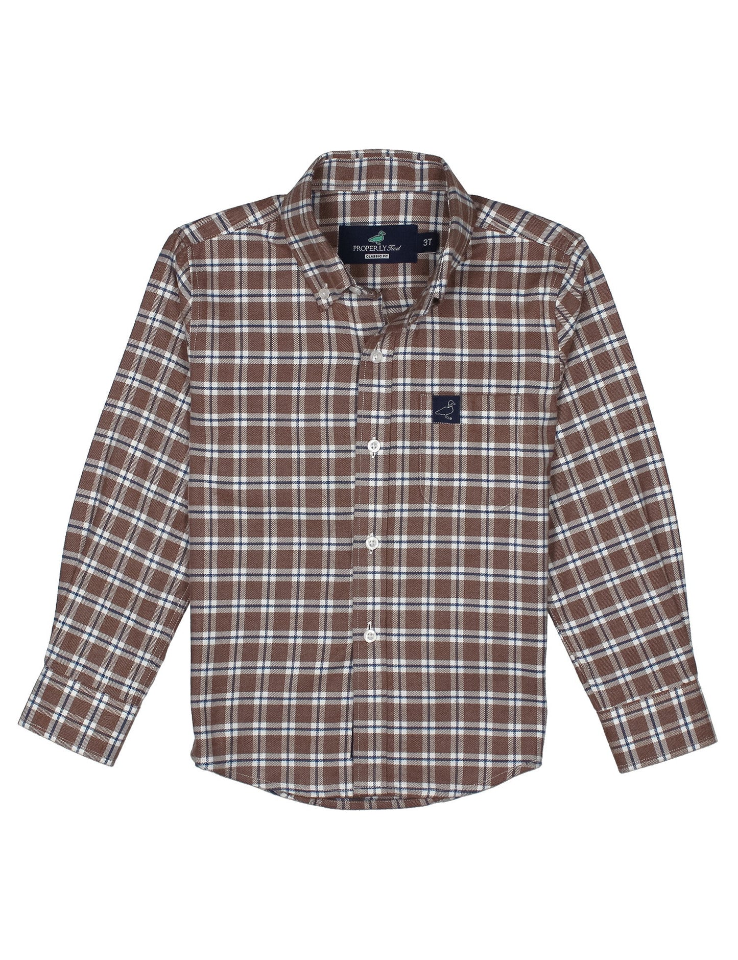 Boys Classic Flannel Shirt, Saddle