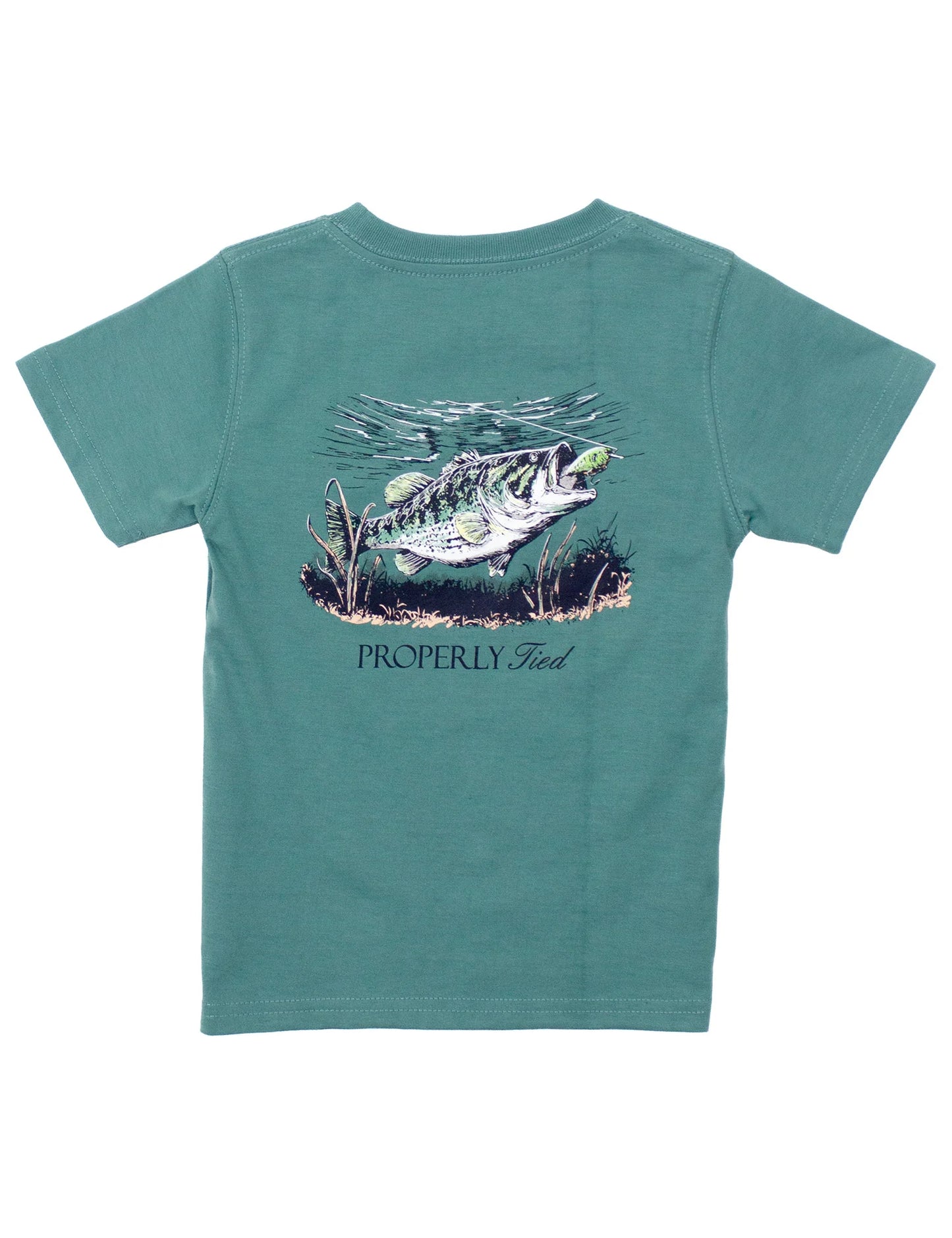 Boys Set The Hook SS Tee, Marine Green