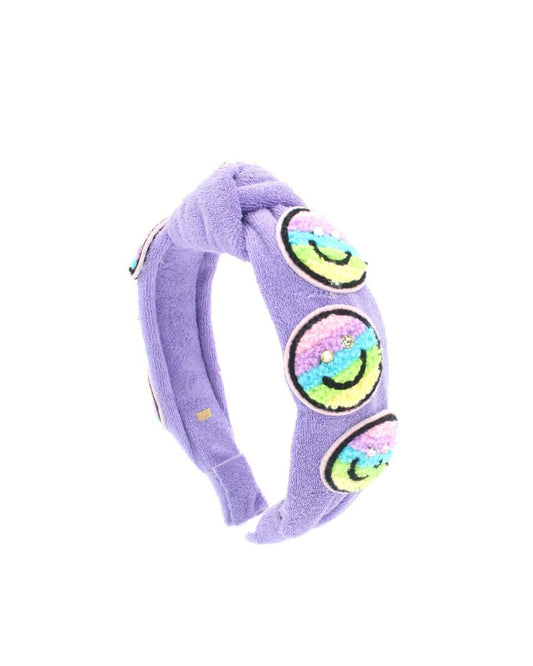 Smiley Patch Terry Knot Headband (2 colors)
