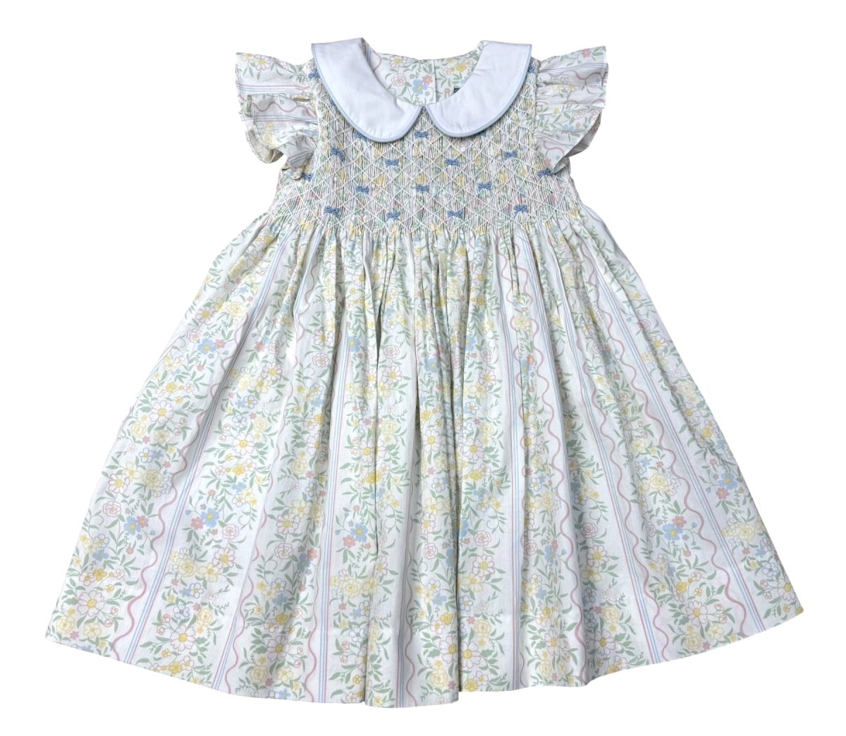 Spring Bouquet Smocked Geo Dress