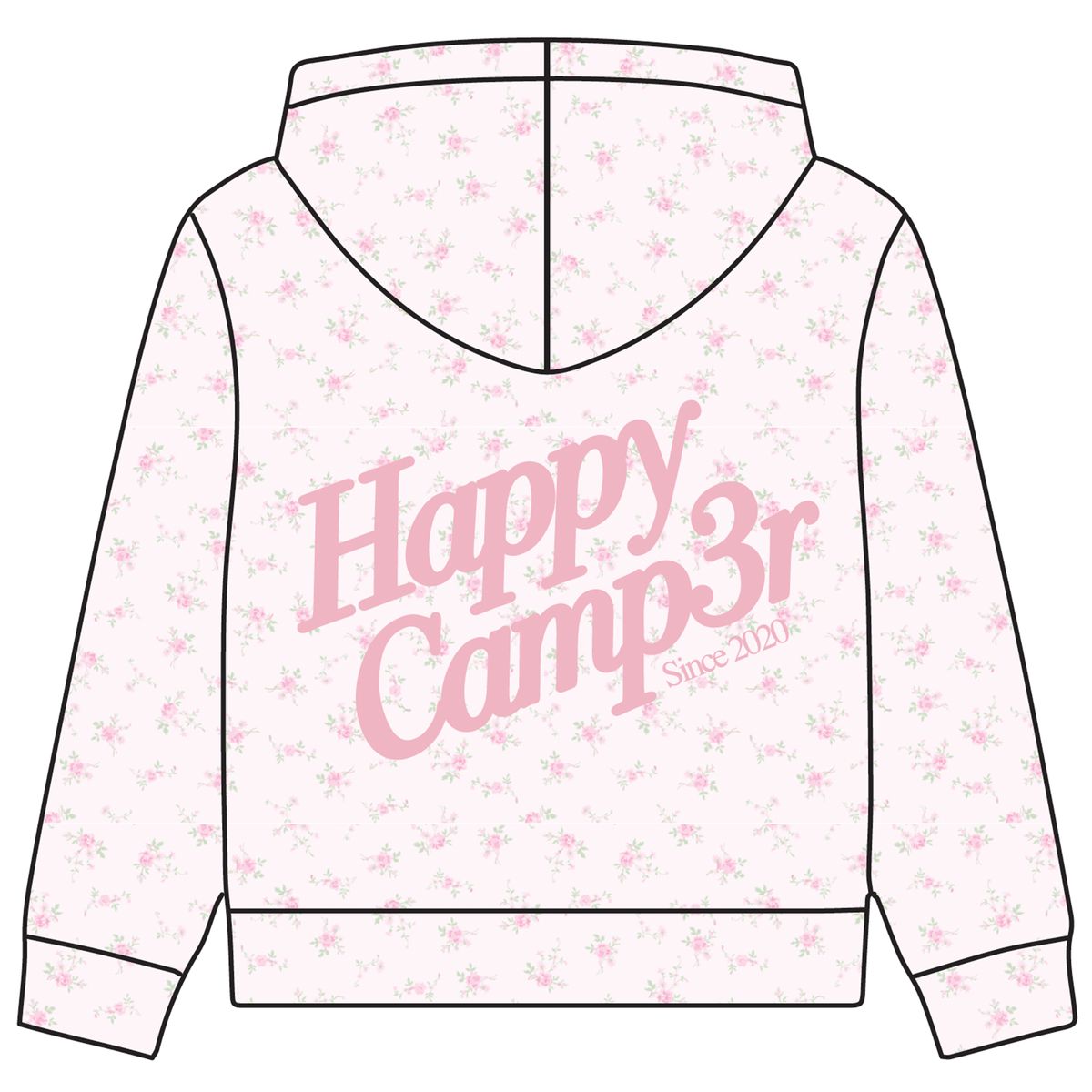 Youth Sugar Plum Happy Camper Hoodie, Pink