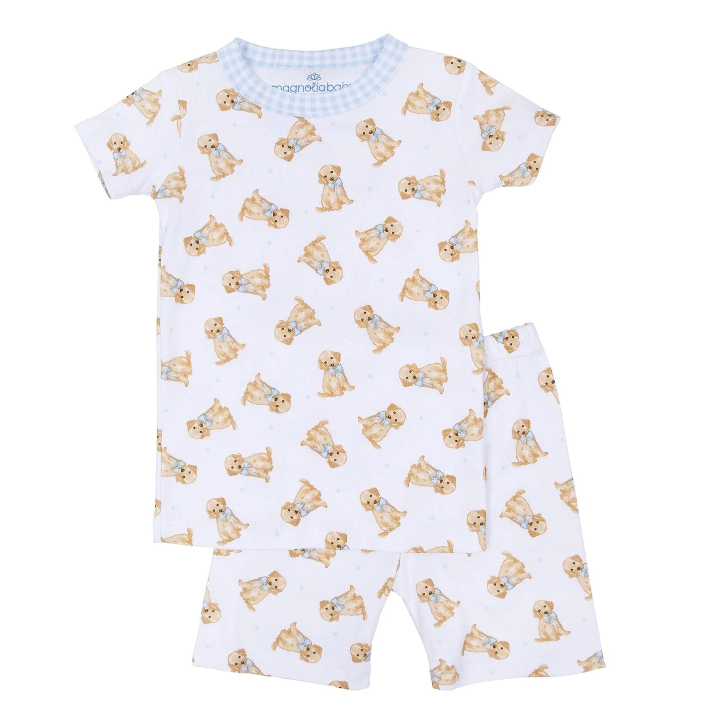 Sweet Golden Short Pajamas, Light Blue