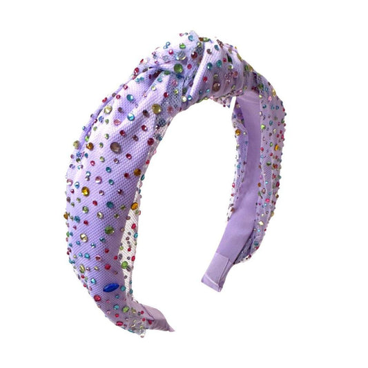 Tulle Jeweled Knot Headband (3 colors)