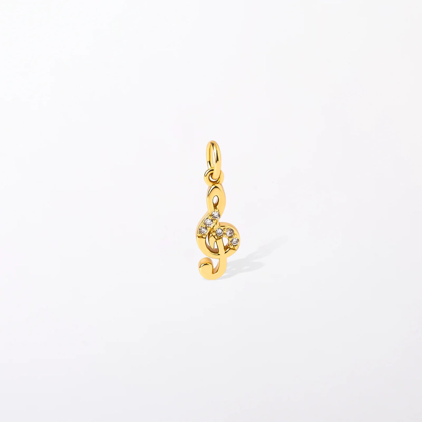 Pave Music Note Charm Pendant