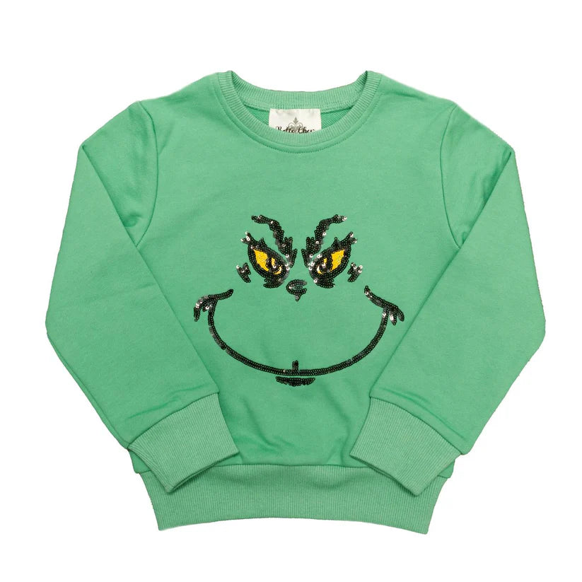 You're A Mean One Sequin Sweatshirt, Green