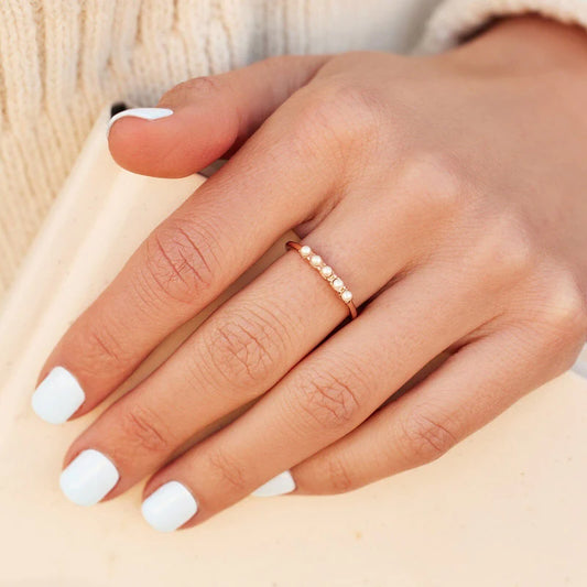 Mini Pearl Pave Ring, (2 sizes)