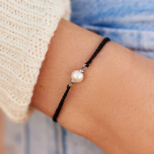 Simple Pearl Bead Charm Bracelet