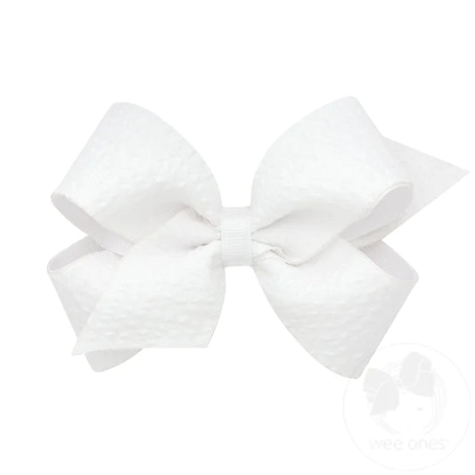 Mini White Seersucker Bows