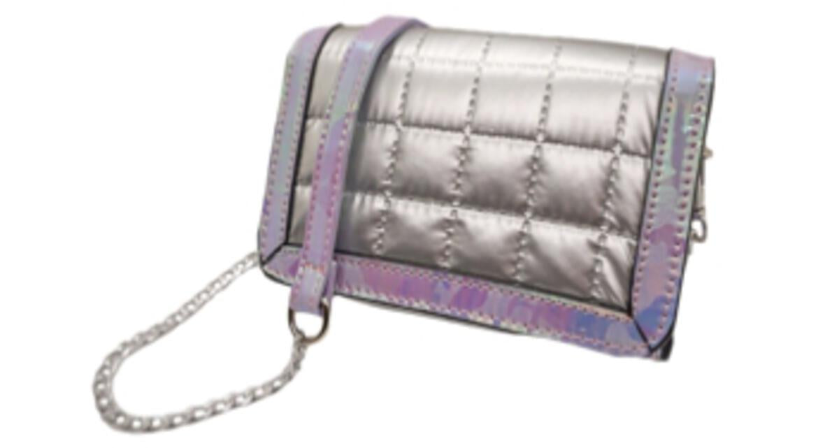 Iridescent Quilted Mini Purse w/Chain