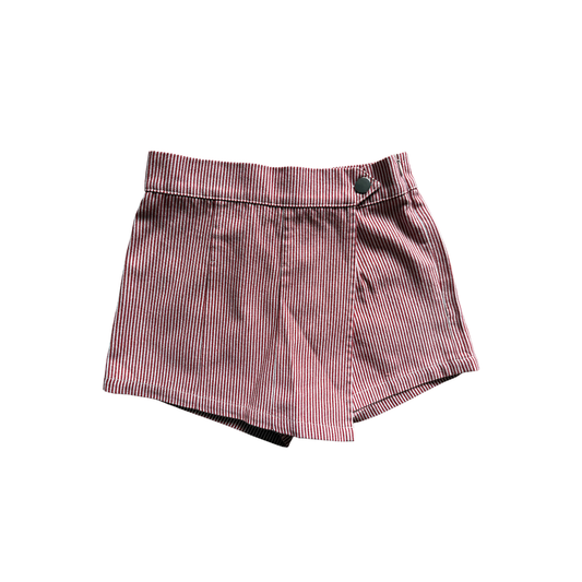 Lily Denim Stripe Skort, Red