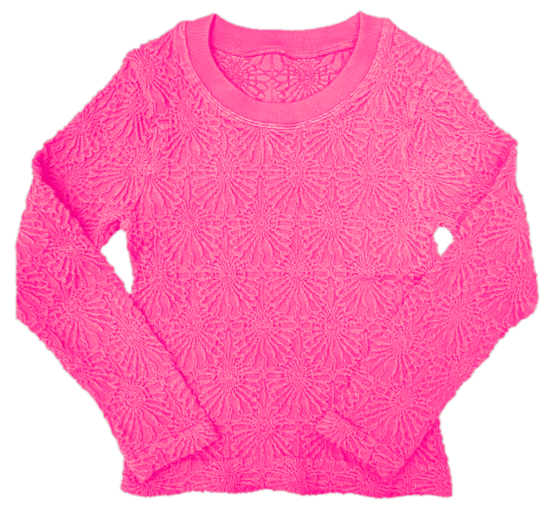 Azalea LS Textured Top, Pink