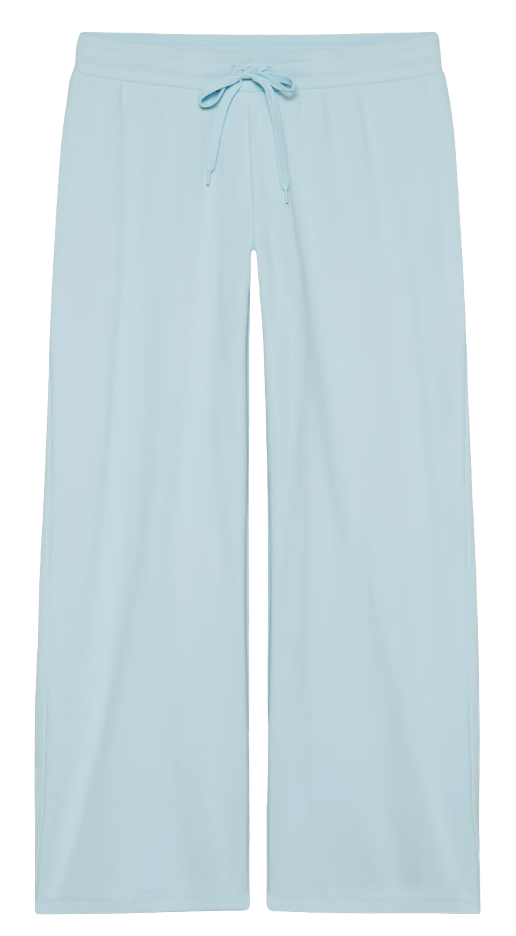 Liz Ribbed Wide Leg Pant, Art Blue