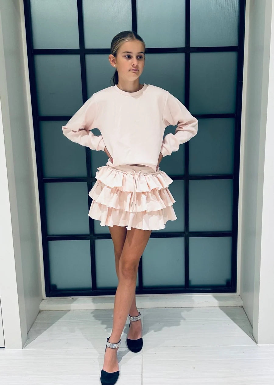 Ruffle Sweat Skort, Pink