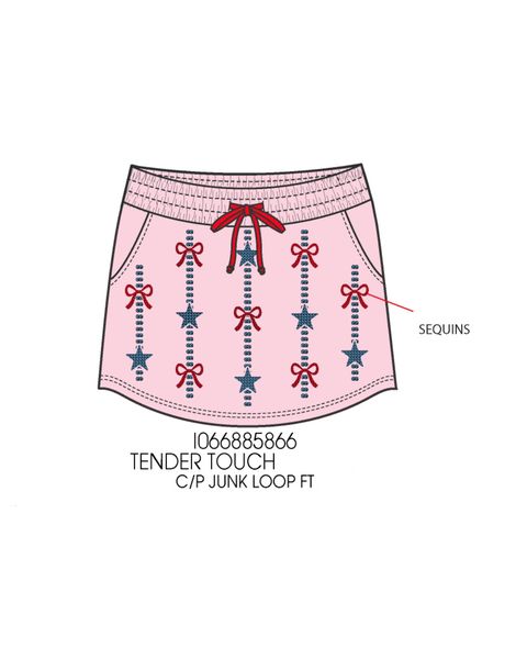 Sequin Stars & Bows Americana Skort