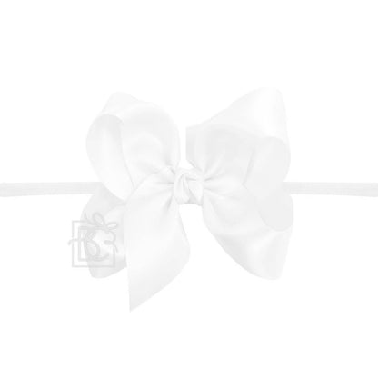 1/4" PANTYHOSE BABY HEADBAND W/SATIN BOW  (COLOR OPTIONS)