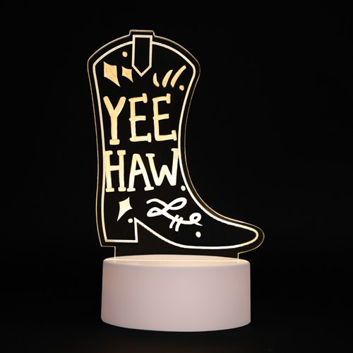 Cowboy Boot Acrylic Write On Light