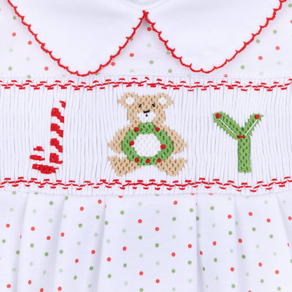 Christmas Joy Classics Smocked Long Sleeve Bubble - Red Boy