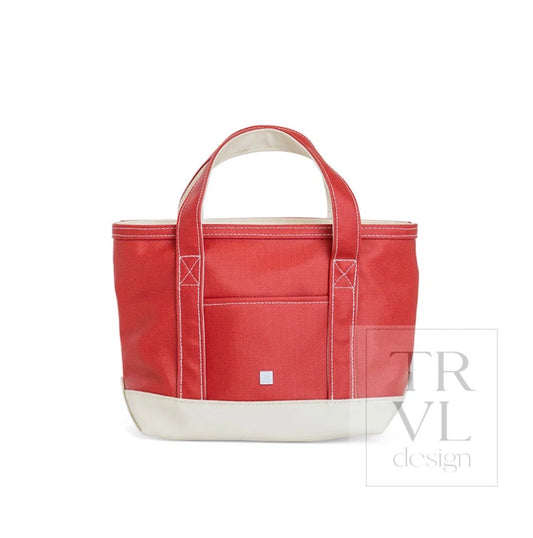 Coated Canvas Mini Tote, Heritage Red