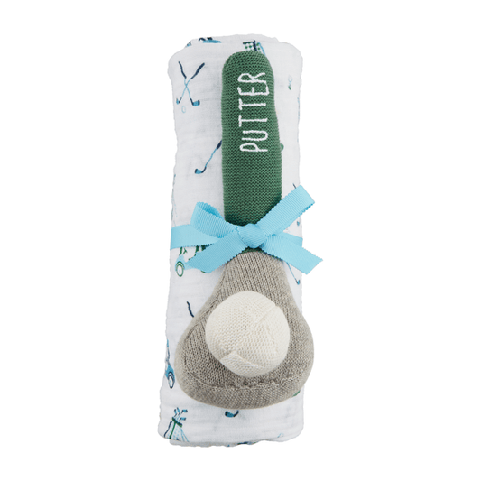 Golf Swaddle & Rattle, Boy