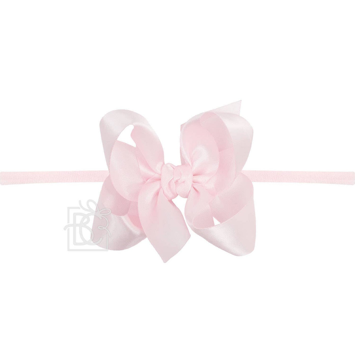 1/4" PANTYHOSE BABY HEADBAND W/SATIN BOW  (COLOR OPTIONS)