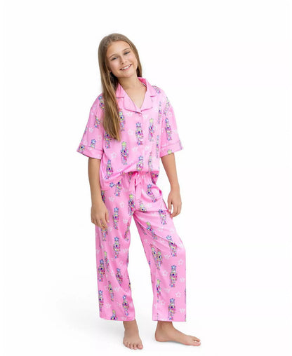 Satin Nutcracker Pajama Set, Pink