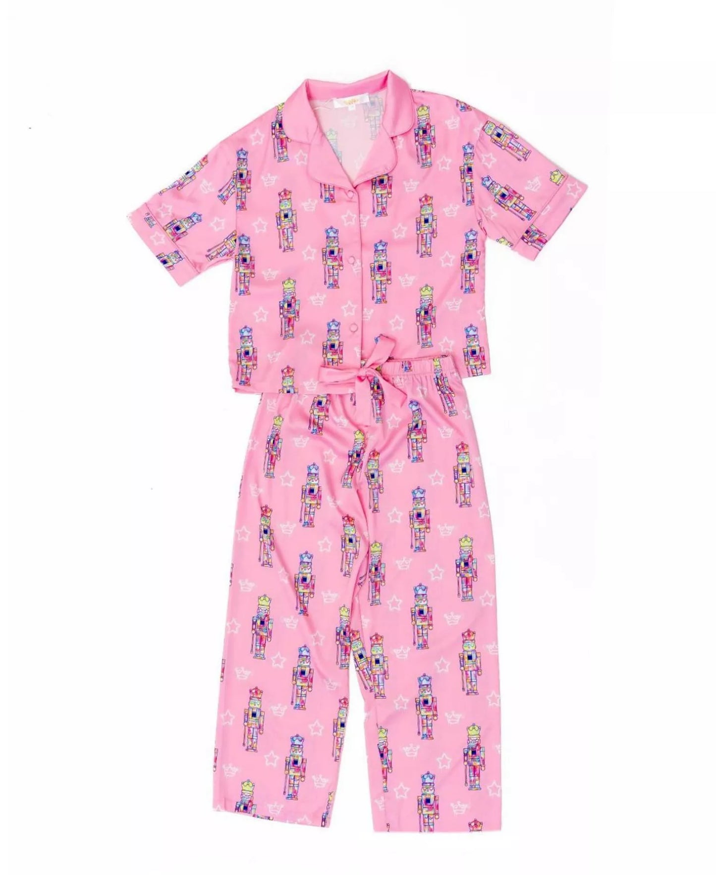 Satin Nutcracker Pajama Set, Pink