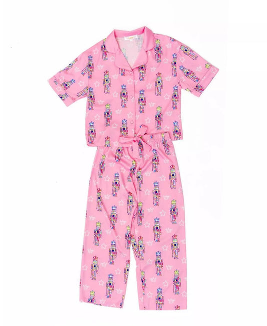 Satin Nutcracker Pajama Set, Pink
