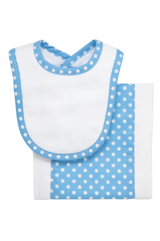 Alligator Drooler Bib & Burp Set, Blue