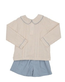 John Tan Check Short Set