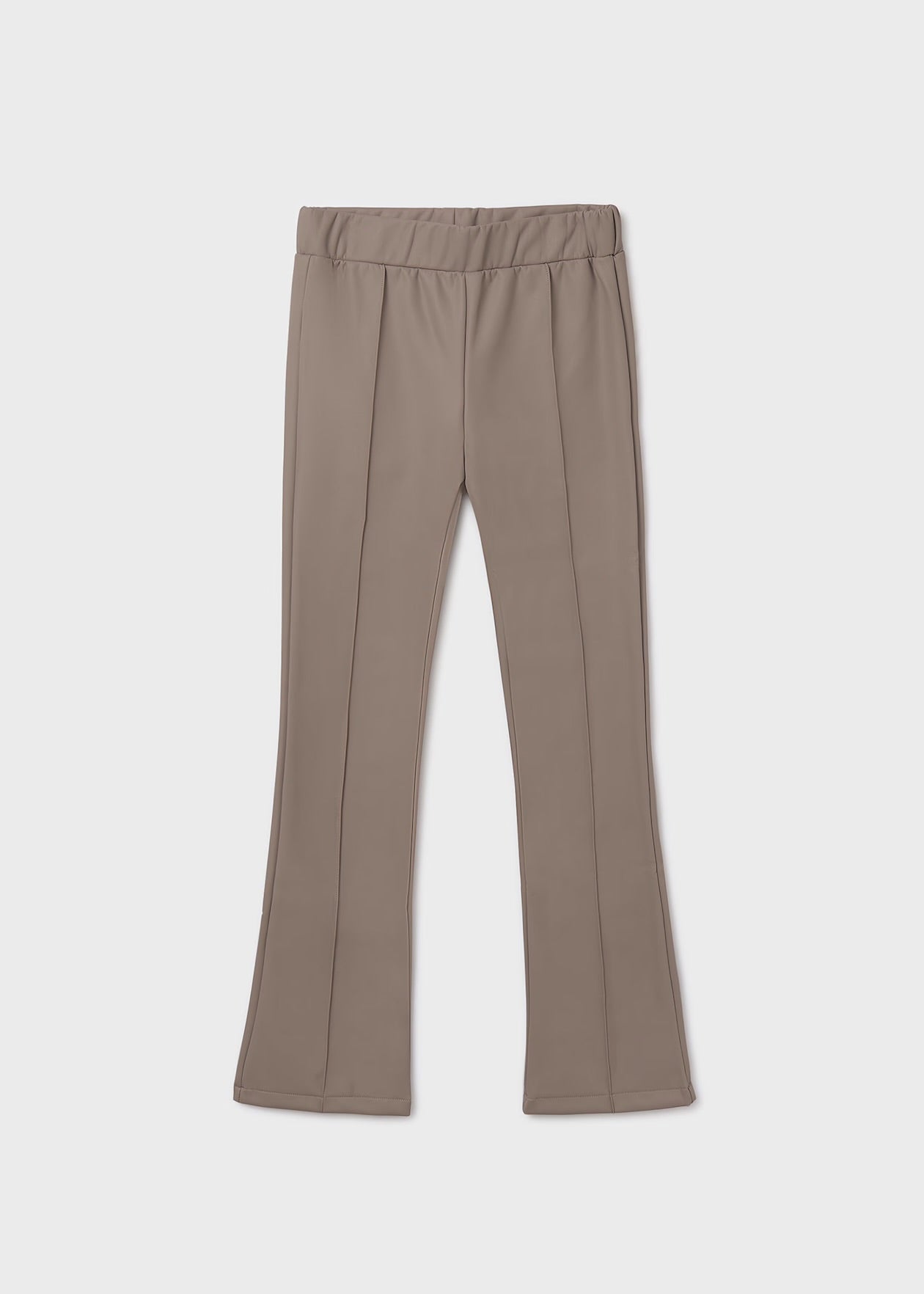 Front Seam Leatherette Pant, Taupe