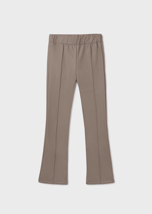Front Seam Leatherette Pant, Taupe