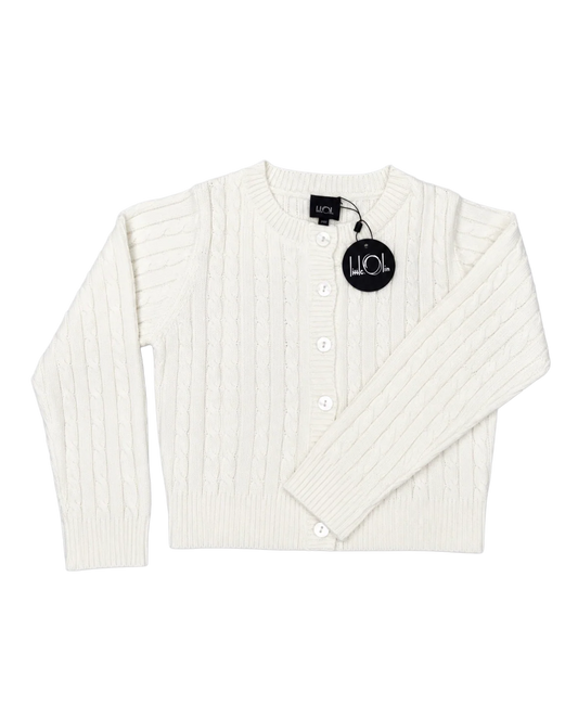 White Braid Knit Cardigan