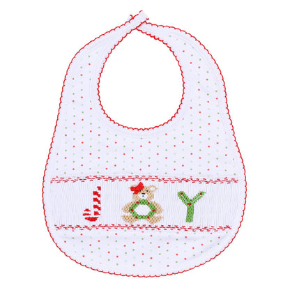 Christmas Joy Classics Smocked Bib - Red Girl