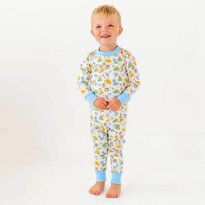 Cowboy Christmas Long Pajamas, Sky
