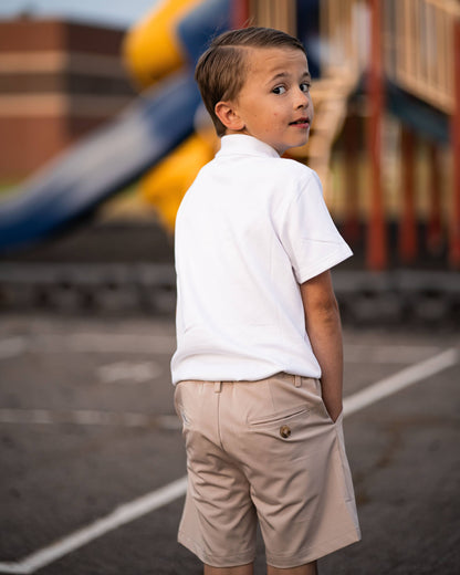 TYL Scholar Flat Front Shorts in Performance Khaki