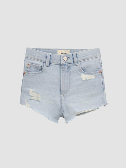 Lucy Distressed Denim Short, Poolside