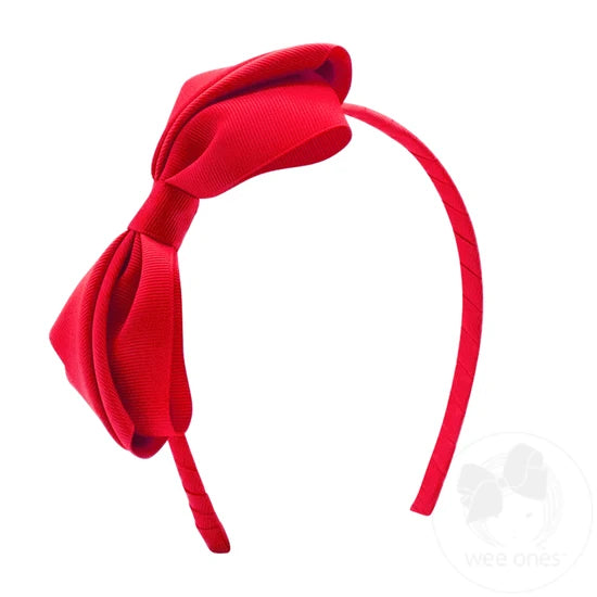 Mini King Pleated GG Bow on HeadBand (color options)