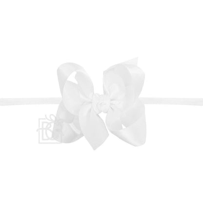 1/4" PANTYHOSE BABY HEADBAND W/SATIN BOW  (COLOR OPTIONS)
