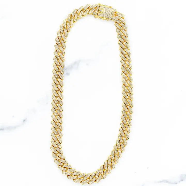 Xl Cz Cuban Link Chain, Gold