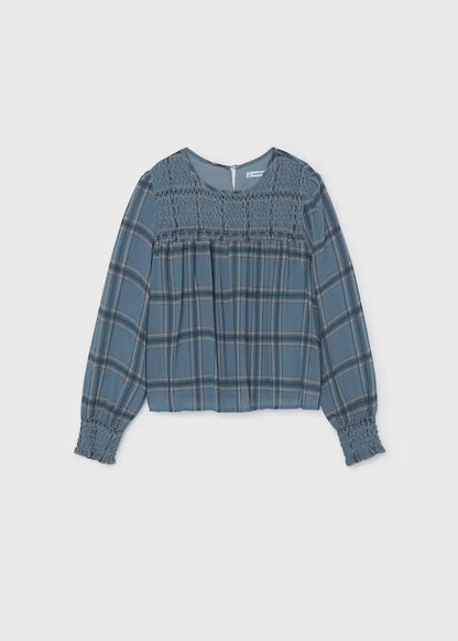 Indigo Plaid Blouse